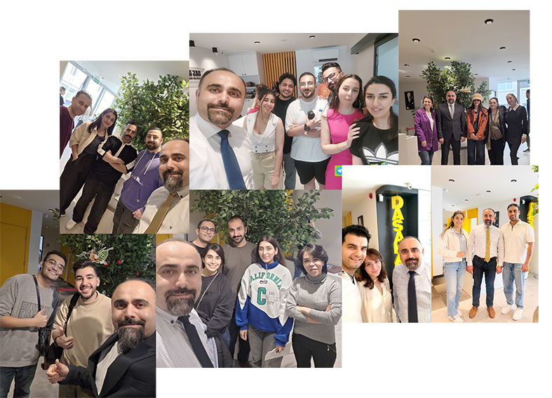 تصویر دکتر مجید عقلمند در کنار دانشجویان ایرانی استانبول